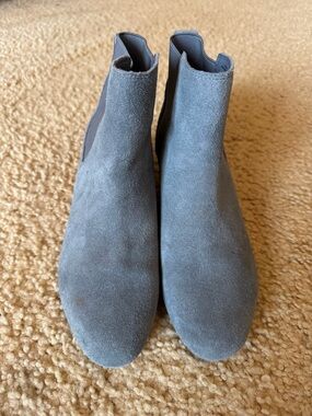Lands' End Gray Suede Chelsea Ankle Boots
